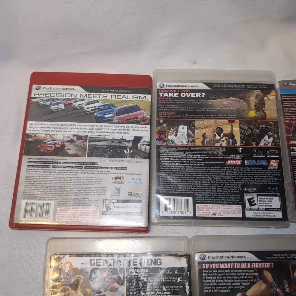 UFC Undisputed 2009, Gran Turismo 5, Fight Night Rnd 3, Nba 2k10 & 12, PS3 Games